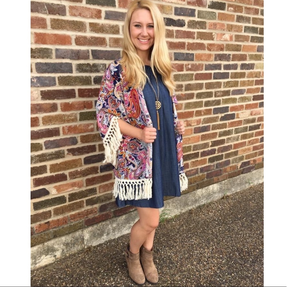 🆕 NAVY PAISLEY KIMONO